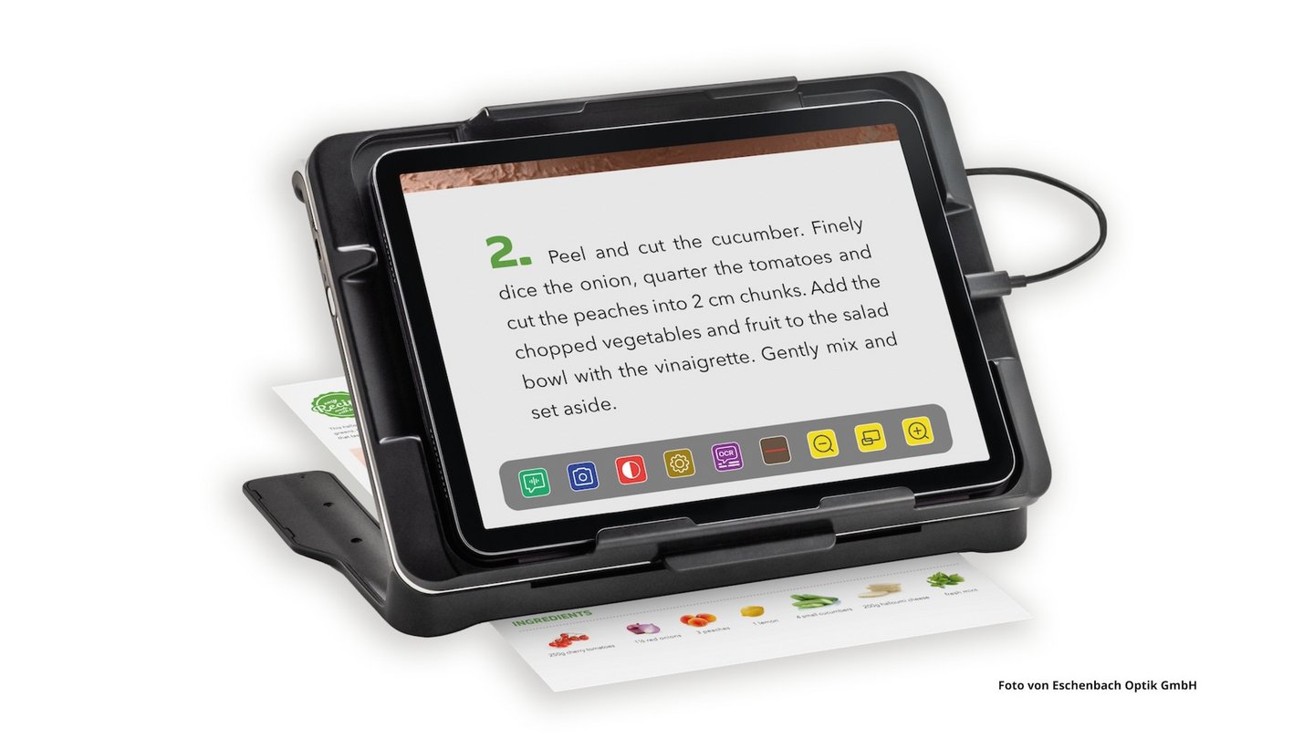 Das Foto zeigt optaro® XL von Eschenbach Optik in Position 1.