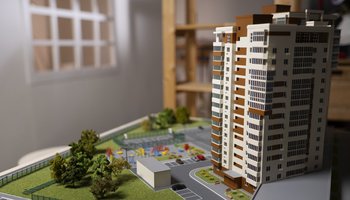 Das Bild zeigt eine Modellbau-Stadt.