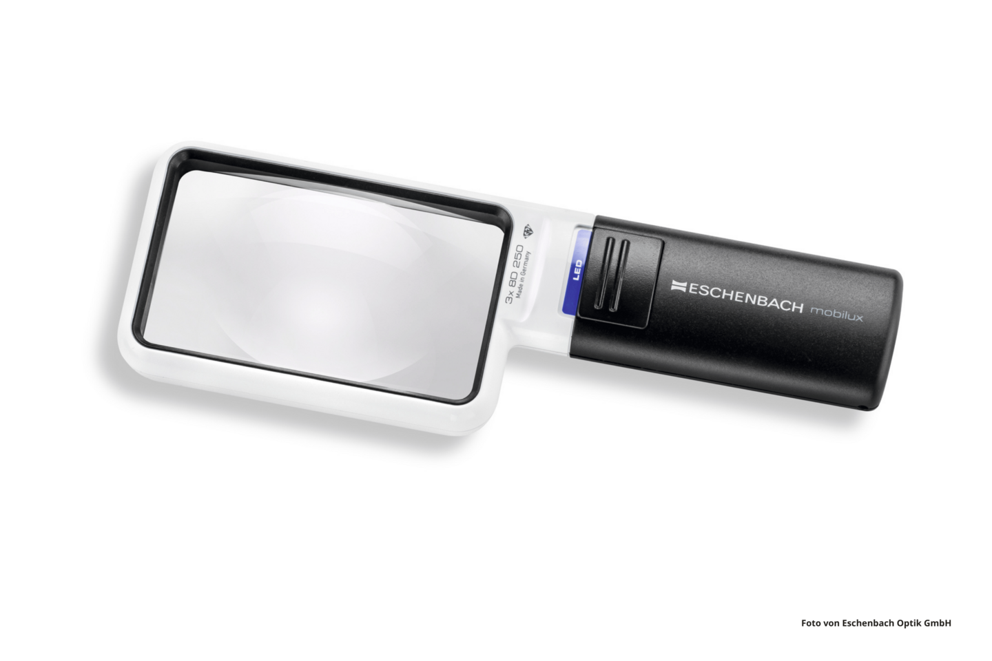 Das Foto zeigt die Handlupe mobilux® LED von Eschenbach Optik.