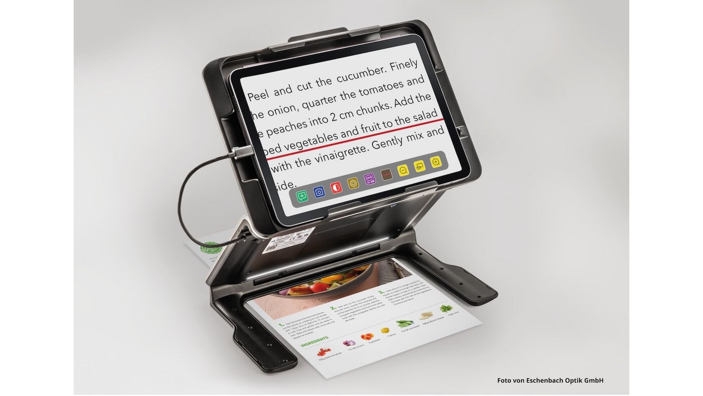 Das Foto zeigt optaro® XL von Eschenbach Optik in Position 2.